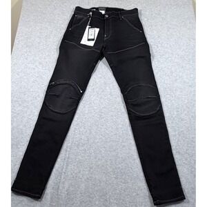 G-Star Raw 5620 3D Zip Knee Mens 33/34 Black NWT Skinny Moto Jeans